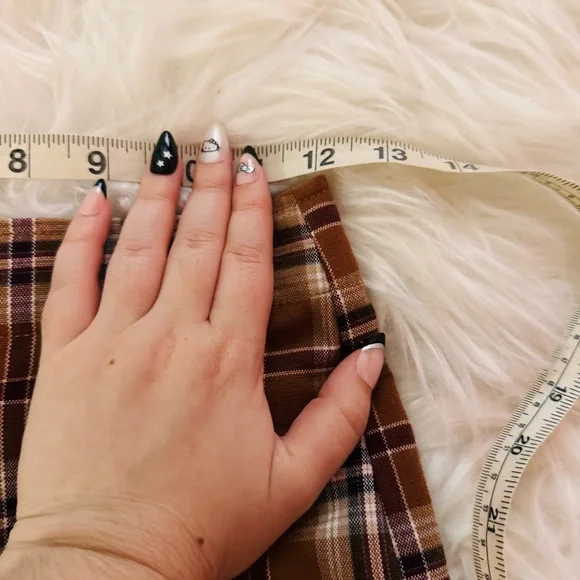 John Galt aka Brandy Melville high waist plaid bootcut flare relaxed pants - Picture 5 of 8